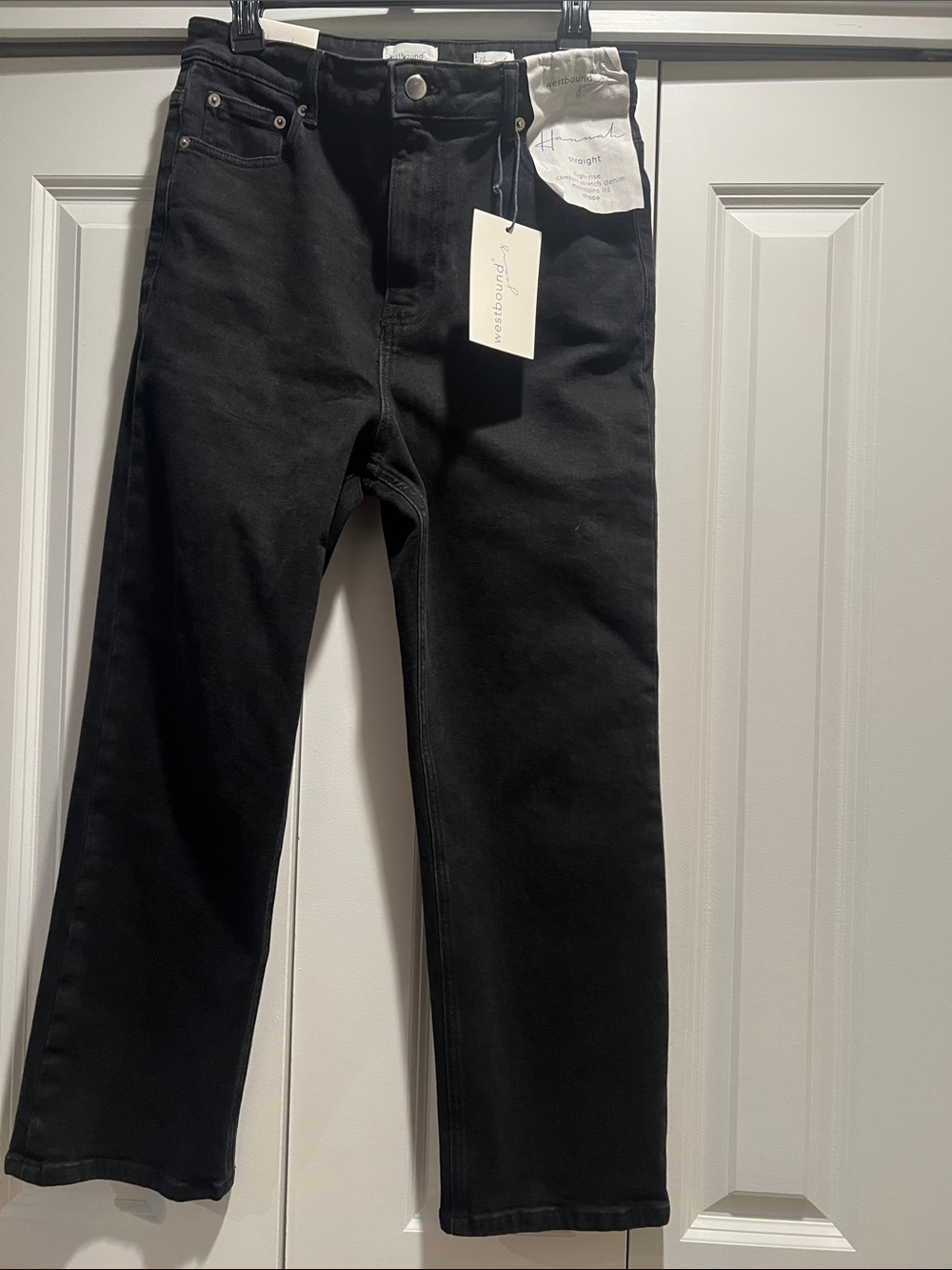 Black Ladies Straight-Leg Jeans